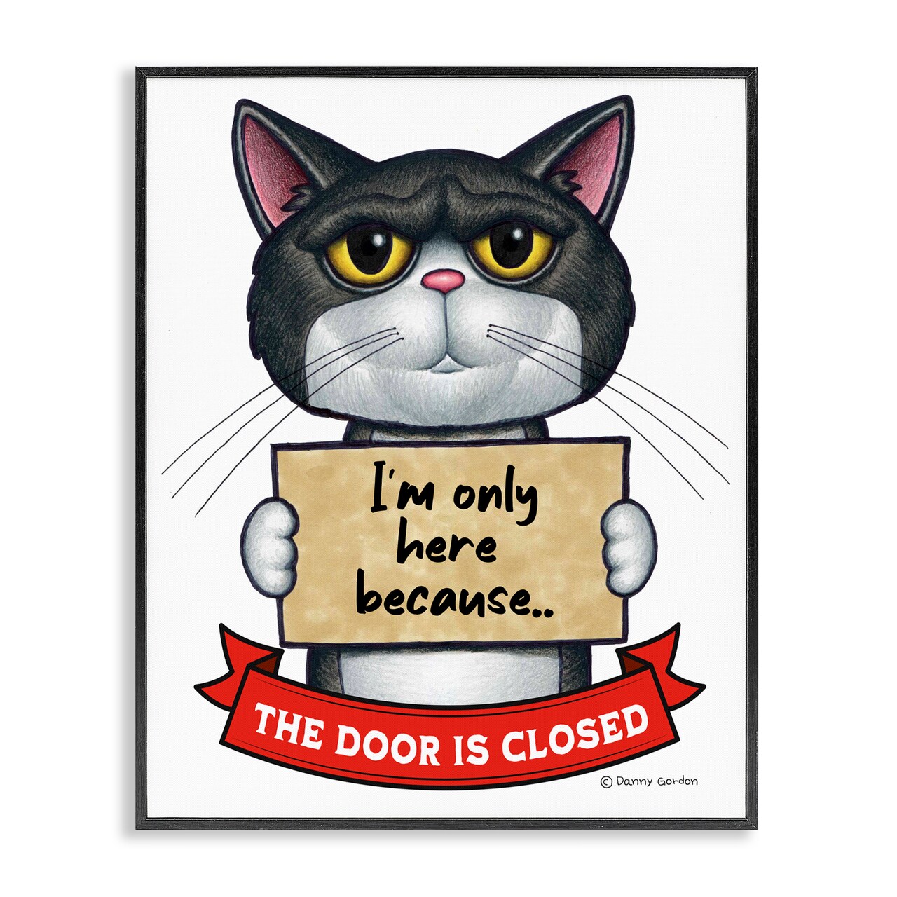 Stupell Industries Here Because Door Is Closed Framed Giclee, design by Danny Gordon Art